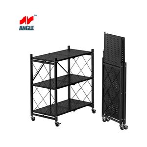 Estantes plegables de metal de alta calidad de 5 capas, ajustables, con ruedas, para Cocina - Product Image 3