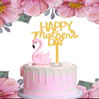 Décoration de gâteau pour la fête des mères en gros, topper en acrylique avec lettres dorées pour maman