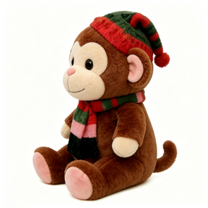 Decoración festiva personalizada de mono adorable para dormitorio, juguete suave de mono navideño seguro para niños pequeños - Product Image 2