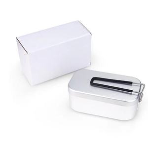 Aluminum <b>Lunch</b> <b>Box</b> 800ml Square Portable Ultralight Stainless Steel Lid For Travel <b>School</b> Office Use - Product Image 1