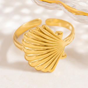European American Style Titanium Steel Ring Women Seashell Star Ocean Series Open Ring <b>Light</b> Luxury High End Feel Jewelry Gift - Product Image 4
