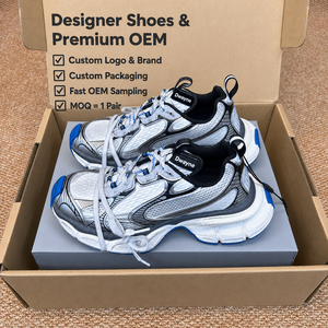 Zapatillas de Diseño de Lujo 2026 para Hombre y Mujer, de Alta Calidad, Malla y Cuero, Color Gris Plateado y Azul, Estilo Desconstruido, Chunky, Y2K, Urbano, Nuevo - Product Image 1