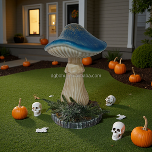 Adornos de Jardín de Halloween con Hongos Venenosos y Vegetación Realista - Product Image 4