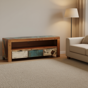 Mobile TV in Legno Multicolore, Design Rustico Antico, Montaggio a Pavimento, Arredamento per Soggiorno - Product Image 2