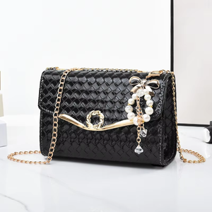 Fashion Custom <b>Mini</b> Girl Crossbody Solid Color Luxury <b>Bags</b> Women Handbags With Pearl Pendent - Product Image 1