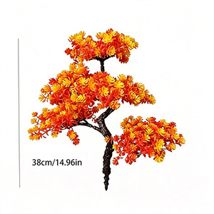 Branches artificielles en feuilles d'érable, 38 cm, couleur orange, décoration pour l'entrée de la maison, table, décoration d'automne - Product Image 1
