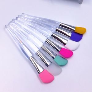 แปรงปัดมาส์กหน้าซิลิโคนด้ามจับยาวโปร่งใสทำจากคริสตัลอุปกรณ์แต่งหน้าเครื่องสำอาง - Product Image 5