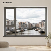 Fenêtre à battant en aluminium avec drainage dissimulé, sans condensation, double vitrage trempé pour résidence côtière tropicale