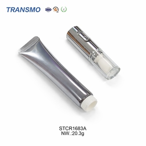 Eco-Conscious Recycle-Friendly <b>Lip</b> Paste Dispensing Tube Built-In Metal Applicator Tip Soft Plastic Cosmetic Hose - Product Image 3