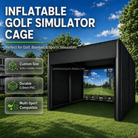 Simulateur de golf gonflable personnalisé pour l'intérieur et l'extérieur, tente de simulateur de golf pour la cour, avec écran de projection pour l'entraînement au golf