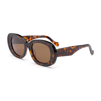 Personnalité monture ovale jaune rétro tendance hommes et femmes lunettes de soleil personnalisées logo lunettes de soleil en acétate de haute qualité