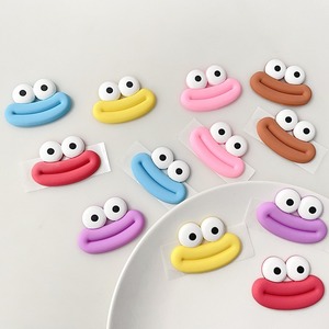 Sciocco buffo autoadesivo PVC Patch fai da te accessori custodie per telefono all'ingrosso in fabbrica grandi occhi Googly salsiccia labbra personalizzate - Product Image 5