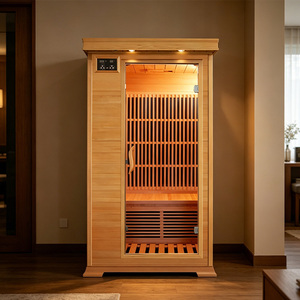 Sauna Interior de Infrarrojos con Bluetooth, Sauna de Madera con Música Terapéutica para Relajación - Product Image 1