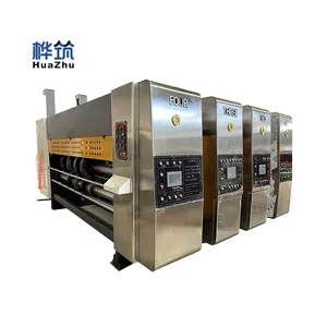 Economic Flexo Printing Slotting Rotary Die-Cutting Machine Suppliers 2 Color Printing with Ceramic Rollers and Doctor Blades