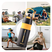 Nouvelle conception, bouteille d'eau isotherme en acier inoxydable à double paroi de 580 ml, pour les voyages, les sports de plein air