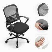 Chaise de personnel réglable AJUNION avec siège rembourré à hauteur réglable et dossier en maille respirante pour des sièges de bureau confortables