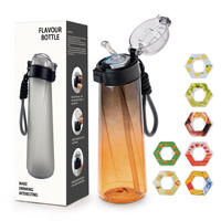 Bouteille d'eau aromatisée Gradient Air avec couvercle pop-up pour dosettes de saveur, paille intégrée, sans sucre, sans calories, parfum fruité, sans BPA