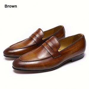 125-101 Mocassins pour hommes faits à la main haut de gamme, chaussures décontractées, chaussures de ville, chaussures Oxford, chaussures en cuir décontractées pour hommes, chaussures pour hommes - Product Image 2