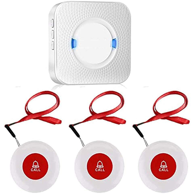 Daytech Wireless ABS 4-Piece Caregiver SOS Alarm Call Button and Pager System for Hospital & Home Use Nurse Calling