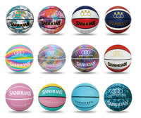 Ballon de basketball Sanhuan Sports thermocollé intérieur/extérieur taille 7 en PU, personnalisable avec logo et impression numérique pour l'entraînement et les matchs