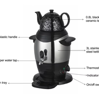 Samovar électrique russe/turc en acier inoxydable pour la maison, 4,5 L, ES-450W