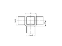 Accessoire d'escalier en acier inoxydable moderne noir SS316L pour balustrade en verre, tube extérieur, raccord en T carré à 4 voies
