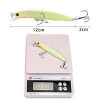 Leurres de pêche méné 12cm/17g leurres durs flottants lumineux Simulation leurres artificiels matériel de pêche en eau de mer d'eau douce