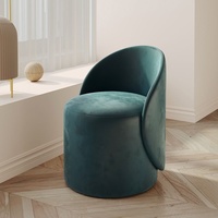 Fauteuil de loisirs minimaliste moderne et tabouret de maquillage pour salon avec dossier pivotant. Options de couleurs de tissu disponibles. Meubles de maison