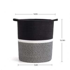 Factory Direct Large Cotton Rope <b>Basket</b> Tall Woven Foldable Nursery Hamper Bin for Storage Nursery <b>Blanket</b> Bin - Product Image 3