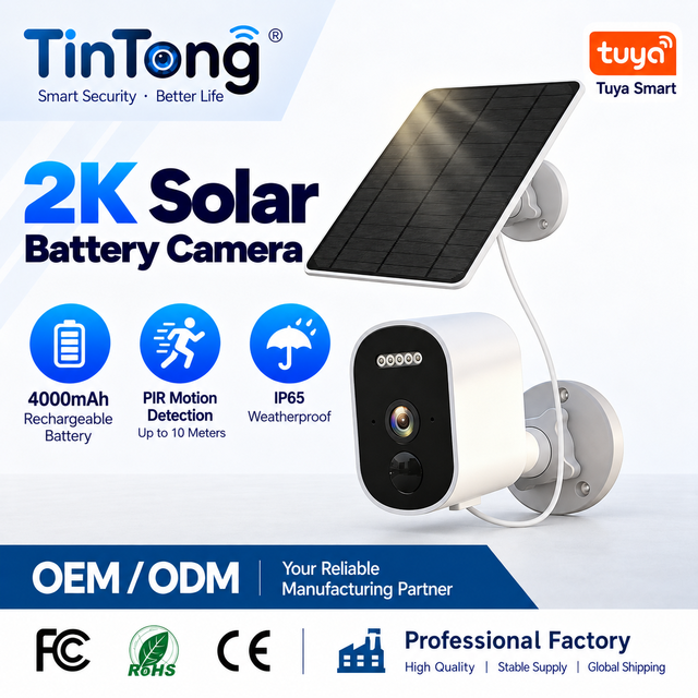 TUYA Solar Security Camera Outdoor Wireless Battery Camera 3MP HD IP66 Waterproof Home Security Camera