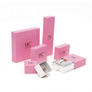 Boîte de luxe rigide à tiroir pour parure collier et boucles d'oreilles, avec insert en EVA, vernis UV sélectif, logo personnalisé, pelliculage mat, vente en gros OEM - Product Image 4