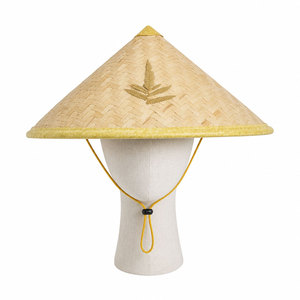 Chapeau de pêcheur vietnamien personnalisé en paille, bambou et rotin, fait main, avec cordon réglable, unisexe, pour l'extérieur, décontracté, été, pour adulte - Product Image 1