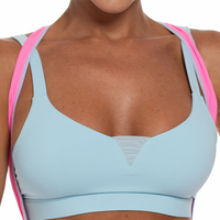 Ensemble de sport respirant Y2K color block grande taille avec soutien-gorge de sport push-up antichoc et short d'entraînement taille haute rehausseur de fessiers