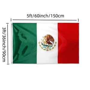 Venta al por mayor 100% Poliéster Venta caliente Stock Exterior Flying MX Mexicano Rojo Blanco Verde México Bandera - Product Image 2