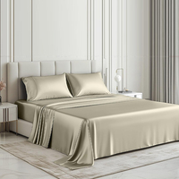 Parure de lit en satin 4 pièces à prix de gros (drap-housse, drap plat et taies d'oreiller)