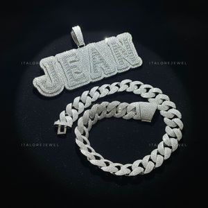 JEAN Colgante de letras del alfabeto de moissanita engastada en plata de ley 925, chapado en oro, estilo hip hop, joyería para fiesta, regalo - Product Image 6