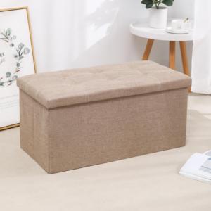 Puff Moderno Dobrável para Quarto Infantil com Banco de Armazenamento e Organizador em Tecido - Product Image 1