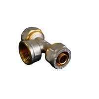 Raccord en T en laiton pour tuyau PEX 16x16x16mm, connecteur mâle/femelle facile pour système de conduite d'eau avec garantie de 3 ans