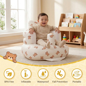 Asiento Inflable Ligero para Bebés con Bomba de Aire Integrada, Silla para Sentarse para Bebés de <span class=keywords><strong>3</strong></span> Meses en Adelante, para Casa, Camping, Playa y Exteriores - Product Image 3