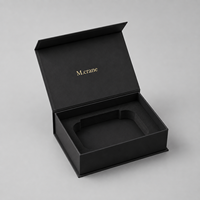Boîtes cadeaux en papier rigide pliables de luxe personnalisées avec logo vert et noir, fermeture magnétique, emballage rigide avec couvercle magnétique