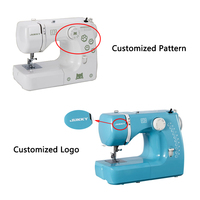JUKKY JK-1216 Mini Machine à coudre multifonction à usage domestique Alimentation manuelle Pied de marche Tissu en cuir personnalisé Textile Mesin Jahit