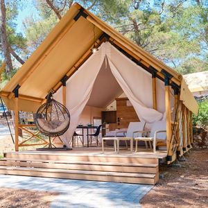 Carpa de Safari con Techo a Dos Aguas Personalizada, Hotel al Aire Libre con Baño para Glamping de Lujo, <span class=keywords><strong>Retiro</strong></span> Vacacional - Product Image 1