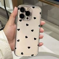 Coque antichoc transparente simple en forme de cœur, peinte par pulvérisation, pour iPhone 17 Pro Max et iPhone 16 (protection intégrale)