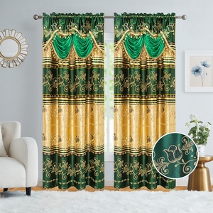 Juego de Paneles de Cortina Blackout de Lujo para Ventana de Dormitorio, Diseño Nuevo en Jacquard Listo para Colgar con Ceneefa de Cascada Incorporada para Decoración del Hogar - Product Image 4