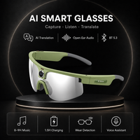 Traduction IA, Conversation IA, Lecteur de musique, Réponse aux appels, BT 5.3, WiFi 4, Double microphone, Lunettes intelligentes pour le cyclisme