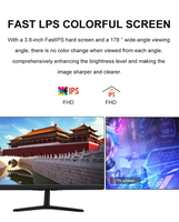 Vente en gros 23.6 pouces 24 pouces écran d'ordinateur LCD FHD moniteur mural suspendu bureau commercial affichage sans cadre
