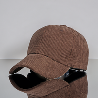 Topi Baseball korduroi 6 Panel pria, Topi Baseball polos kasual warna polos untuk pria dan wanita