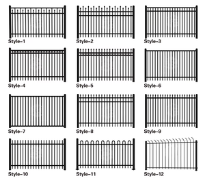 Clôture de fer forgé en acier galvanisé noir moderne et écologique pour les cours - Product Image 6
