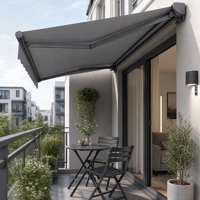 Auvent coulissant électrique rétractable pour jardin extérieur, structure métallique, protection personnalisée pour balcon, pare-pluie, imperméable, revêtement anti-UV