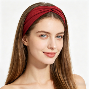 <span class=keywords><strong>Bandeau</strong></span> extra large antidérapant <span class=keywords><strong>pour</strong></span> <span class=keywords><strong>femme</strong></span> style bohème, élastique, coloré, avec logo personnalisé, accessoire capillaire torsadé, vente en gros <span class=keywords><strong>pour</strong></span> usage quotidien - Product Image 2